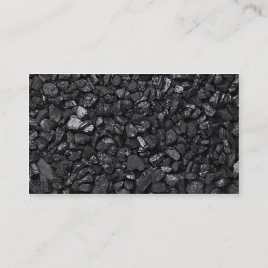 Zwarte steenkool geïsoleerd op witte achtergrond.  visitekaartje (Achterkant)