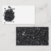 Zwarte steenkool geïsoleerd op witte achtergrond.  visitekaartje (Voorkant / Achterkant)