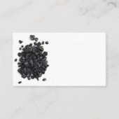 Zwarte steenkool geïsoleerd op witte achtergrond.  visitekaartje (Voorkant)