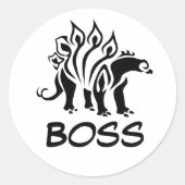 Zwarte Stegosaurus spiked dinosaurus Ronde Sticker (Voorkant)