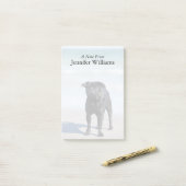 Zwarte stekker op het strand post-it® notes (Op bureau)