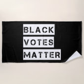 Zwarte stemmen Stencil Aangepaste kleuren Strandlaken (Voorkant)