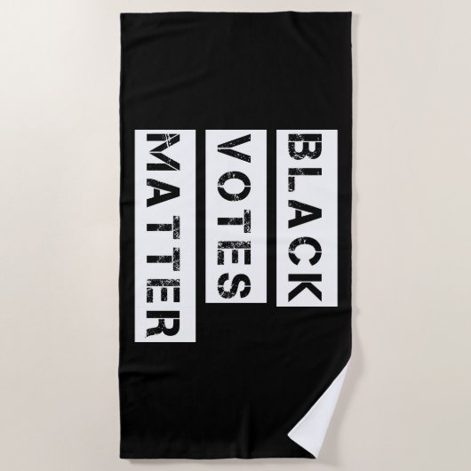 Zwarte stemmen Stencil Aangepaste kleuren Strandlaken (Voorkant)