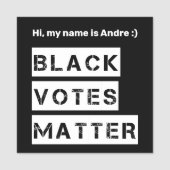 Zwarte stemmen Stencil Aangepaste tekst en kleuren Naamplaatje (Voorkant)