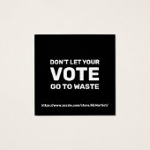 Zwarte stemmen Stencil Aangepaste tekst en kleuren Vierkante Visitekaartjes (Achterkant)