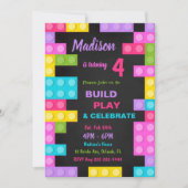 Zwarte stenen verjaardagsuitnodiging kaart (Voorkant)