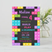 Zwarte stenen verjaardagsuitnodiging kaart (Staand voorkant)