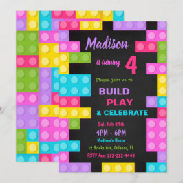 Zwarte stenen verjaardagsuitnodiging kaart