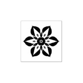 Zwarte ster, eenvoudige bloem rubberstempel (Afrduk)