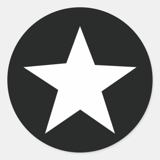 zwarte ster ronde sticker (Voorkant)