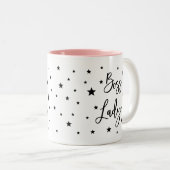 Zwarte ster tweekleurige koffiemok (Voorkant rechts)