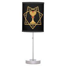 Zwarte ster van Babalon Gold Logo tafellamp