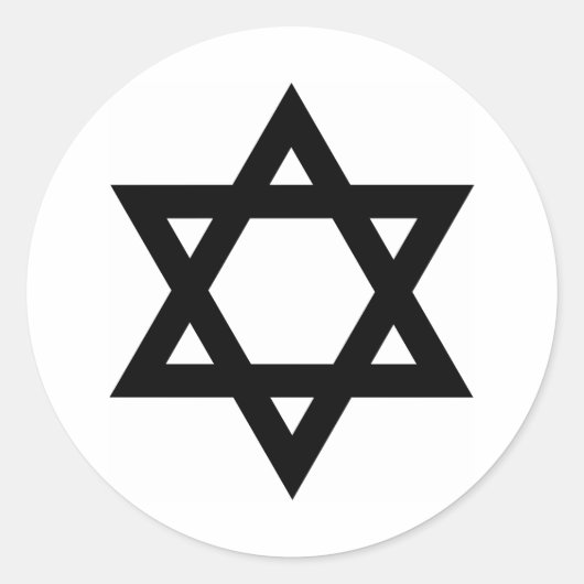 Zwarte ster van David Ronde Sticker (Voorkant)