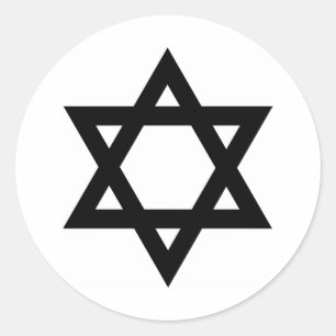 Zwarte ster van David Ronde Sticker