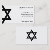 Zwarte ster van David Visitekaartje (Voorkant / Achterkant)
