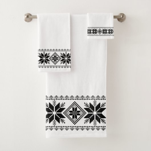 Zwarte ster vector frame op wit bad handdoek (Insitu)