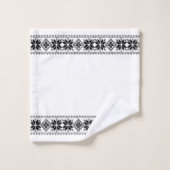 Zwarte ster vector frame op wit bad handdoek (Wasdoekje)