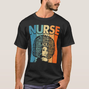 Zwarte sterke verpleegster Afro Liefde Melanine Af T-shirt