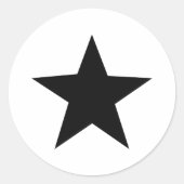 zwarte-sterpictogram ronde sticker (Voorkant)
