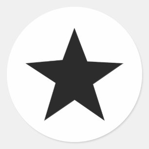 zwarte-sterpictogram ronde sticker