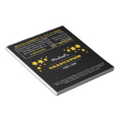 Zwarte sterren Afstuderen voor Snoep Notitieblok (Schuin)