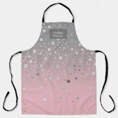 zwarte sterren beauticiaanse monogram apron schort (Voorkant)