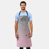 zwarte sterren beauticiaanse monogram apron schort (Gedragen)