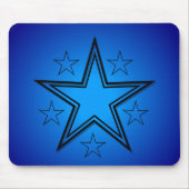 Zwarte sterren Blauw Muismat (Voorkant)