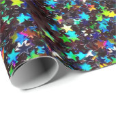 zwarte sterren cadeaupapier (Rol Hoek)