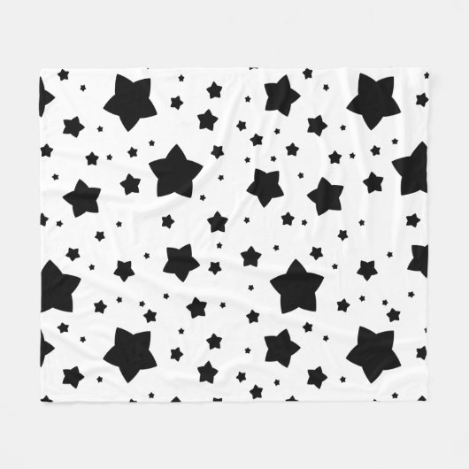 Zwarte sterren fleece deken (Voorkant (Horizontaal))