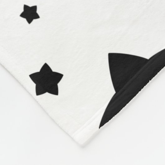 Zwarte sterren fleece deken (Hoek)