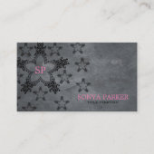 Zwarte sterren grijze achtergrond visitekaartje (Voorkant)