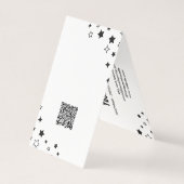 Zwarte Sterren Handgemaakt Met Liefde Hang Label Visitekaartje (Achterkant)