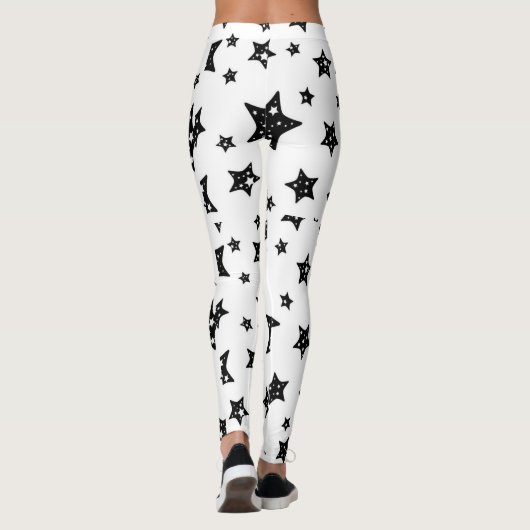 Zwarte sterren Leggings (Achterkant)