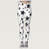 Zwarte sterren Leggings (Voorkant)