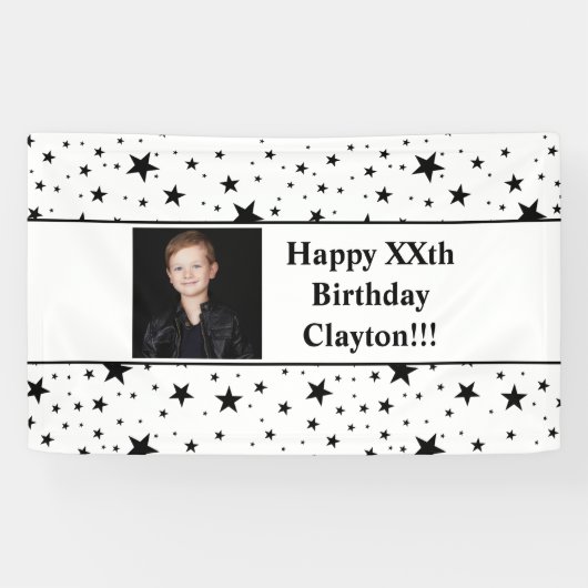 Zwarte sterren met Banner voor de foto van een ber (Horizontaal)