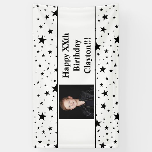 Zwarte sterren met Banner voor de foto van een ber (Verticaal)