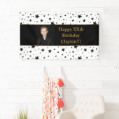 Zwarte sterren met Banner voor de foto van een ber (Insitu)