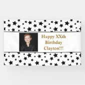 Zwarte sterren met Banner voor de foto van een ber (Horizontaal)