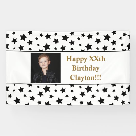 Zwarte sterren met Banner voor de foto van een ber (Horizontaal)