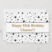 Zwarte sterren met bericht op zaterdag kaart (Voorkant)