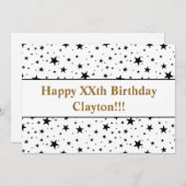 Zwarte sterren met bericht op zaterdag kaart (Voorkant / Achterkant)