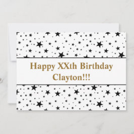 Zwarte sterren met bericht op zaterdag kaart