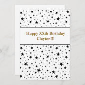 Zwarte sterren met bericht op zaterdag kaart (Voorkant / Achterkant)