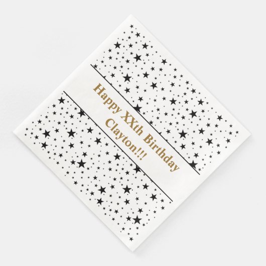 Zwarte sterren met bericht op zaterdag servet (Hoek)