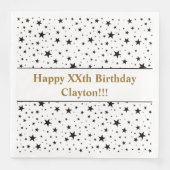 Zwarte sterren met bericht op zaterdag servet (Voorkant)