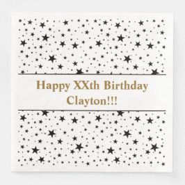 Zwarte sterren met bericht op zaterdag servet