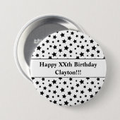 Zwarte sterren met Berichtendag Button (Voorkant /achterkant)