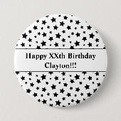 Zwarte sterren met Berichtendag Button (Voorkant)