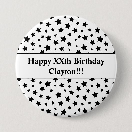 Zwarte sterren met Berichtendag Button (Voorkant)